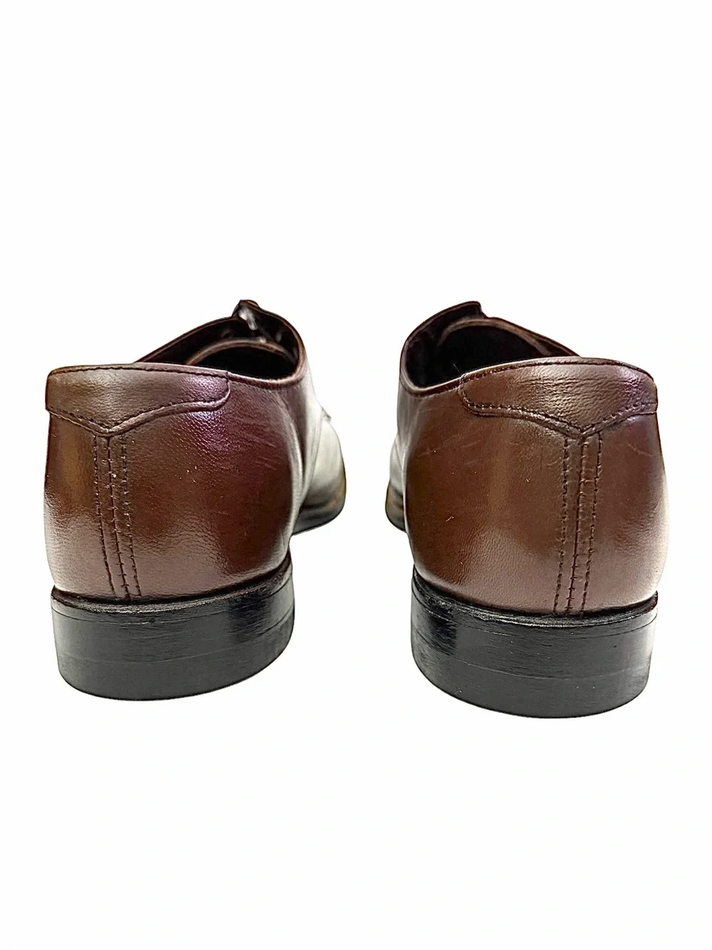 Vintage Stacy Adams Brown Leather Oxford Dress Shoes 8.5 D Classic